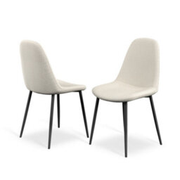 More4Homes Aria Dining Table And Chairs -  Oak Effect Table Top W Black Legs + Maya Boucle Dining Chair Set Of 6 (Ivory White) - thumbnail 5