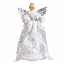 Samuel Alexander 45Cm Large White Christmas Angel With Silver Wings Tree Topper - thumbnail 8