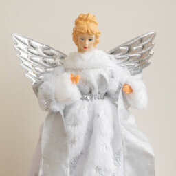 Samuel Alexander 45Cm Large White Christmas Angel With Silver Wings Tree Topper - thumbnail 4