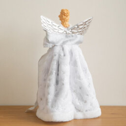 Samuel Alexander 45Cm Large White Christmas Angel With Silver Wings Tree Topper - thumbnail 7