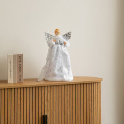Samuel Alexander 45Cm Large White Christmas Angel With Silver Wings Tree Topper - thumbnail 3