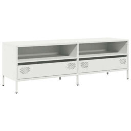 Berkfield Industrial Tv Cabinet White 135X39X43.5 Cm Cold-Rolled Steel
