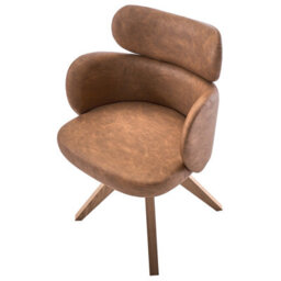 Beliani Dining Chair Swivel Marcy Faux Leather Brown - thumbnail 7