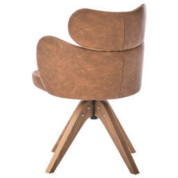 Beliani Dining Chair Swivel Marcy Faux Leather Brown - thumbnail 5