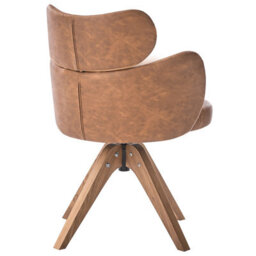 Beliani Dining Chair Swivel Marcy Faux Leather Brown - thumbnail 6