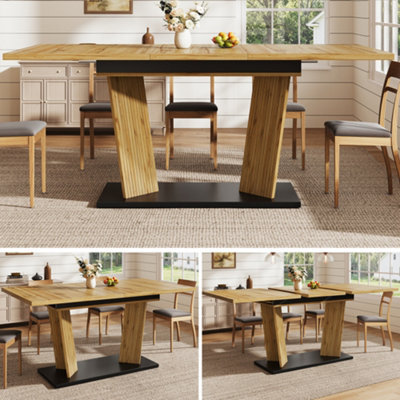 Matteo Modern Extendable Dining Table - Oak Effect, 120-160Cm - image 1