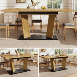 Matteo Modern Extendable Dining Table - Oak Effect, 120-160Cm - thumbnail 1