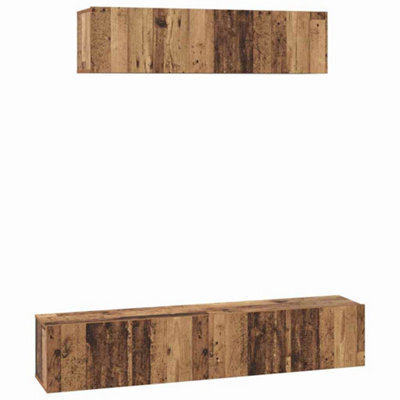 Berkfield Versatile Tv Cabinet Set 4 Pcs Old Wood Medium Engineered Wood - image 1