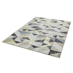 Flag Grey Geometric Modern Jute Backing Easy To Clean Rug For Living Room Bedroom And Dining Room-120Cm X 170Cm - thumbnail 2