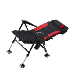 Black Red Folding Camping Chair Recliner Adjustable Sun Lounger Garden Patio Chair Outdoor - thumbnail 5