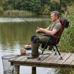 Black Red Folding Camping Chair Recliner Adjustable Sun Lounger Garden Patio Chair Outdoor - thumbnail 6