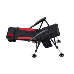 Black Red Folding Camping Chair Recliner Adjustable Sun Lounger Garden Patio Chair Outdoor - thumbnail 3