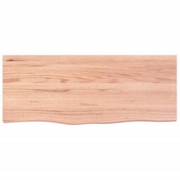 Berkfield Wall Shelf Light Brown 100X40X2 Cm Treated Solid Wood Oak - thumbnail 2