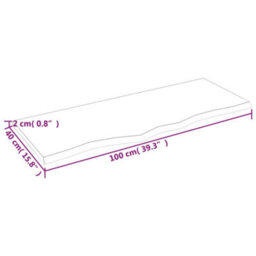 Berkfield Wall Shelf Light Brown 100X40X2 Cm Treated Solid Wood Oak - thumbnail 4