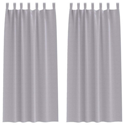 Berkfield Modern Curtains With Curtains 2 Pcs Metal Grey 245 X 140 Cm Polyester - image 1