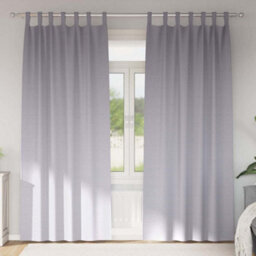 Berkfield Modern Curtains With Curtains 2 Pcs Metal Grey 245 X 140 Cm Polyester - thumbnail 2