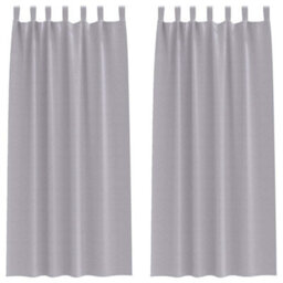 Berkfield Modern Curtains With Curtains 2 Pcs Metal Grey 245 X 140 Cm Polyester - thumbnail 1