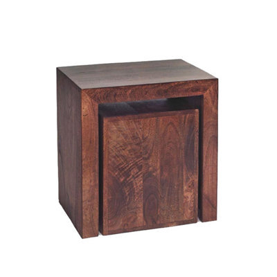 Worcester Poko Dark Mango Cubed Nest Of 2 Tables