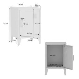 Sweeek - Blue Steel Bedside Table One Door Locker - thumbnail 7