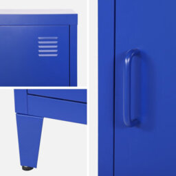 Sweeek - Blue Steel Bedside Table One Door Locker - thumbnail 2
