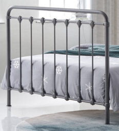 Save On Goods UK 4Ft Small Double Industrial,traditional Black Silver Textured Tubular Metal Bed Frame,strong,rustic Style Bedstead - thumbnail 2