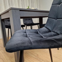 Kosy Koala Modern Charcoal Dining Table Set With 4 Black Velvet Chairs - thumbnail 7