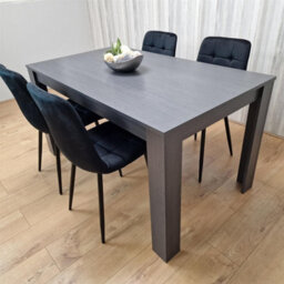Kosy Koala Modern Charcoal Dining Table Set With 4 Black Velvet Chairs - thumbnail 9