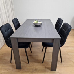 Kosy Koala Modern Charcoal Dining Table Set With 4 Black Velvet Chairs - thumbnail 8