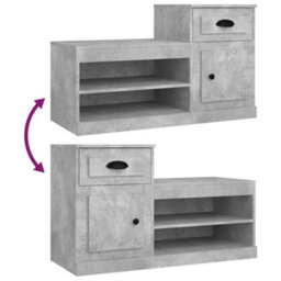 Berkfield Elegant Shoe Cabinet Concrete Grey 100X42X60 Cm Engineered Wood - thumbnail 9