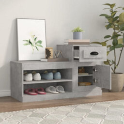 Berkfield Elegant Shoe Cabinet Concrete Grey 100X42X60 Cm Engineered Wood - thumbnail 3