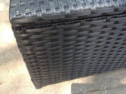 Fimous Square Rattan Coffee Tea Side Table Indoor Outdoor Use Garden Furniture Accessory Patio Black - thumbnail 2