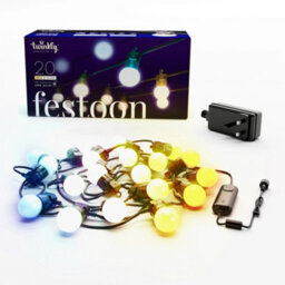 Twinkly Festoon App-Controlled Led Bulb Lights String With 20 Aww (Warm To Cool White) 10M Black Cable In/outdoor Smart Lights - thumbnail 2
