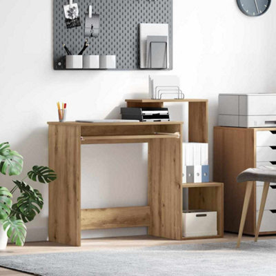 Walplus Desk With Shelf Artisan Oak 106 X 40 X 88.5 Cm Engineered Wood - image 1