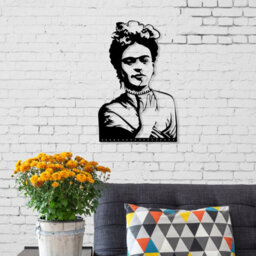 Decortie Frida Modern Metal Wall Art Home Decorative Ornament, Black - thumbnail 1