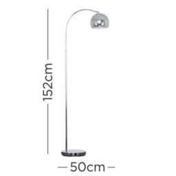 Valuelights Modern Designer Style Polished Chrome Curved Floor Lamp Base - thumbnail 5