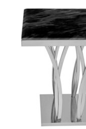 Orsina Black Marble And Silver Side Table,luxurious Decorative Table,  Silver Metal Table, Elegant Accent Table - thumbnail 5