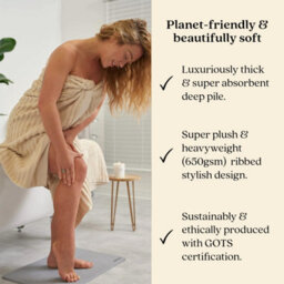 Misona Organic Cotton Bath Sheet - Natural - thumbnail 2