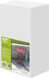 Netagon Outdoor Garden Free Standing Weatherproof Easy Assemble Red Pedestal Bird Bath - thumbnail 4