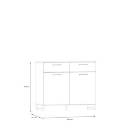 Furniture To Go Sali 2 Door  2 Drawer Chest In Sage Green - thumbnail 8
