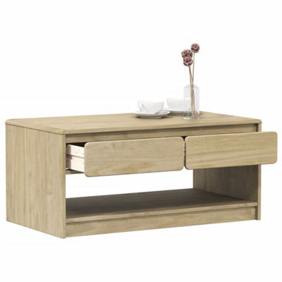 Berkfield Coffee Table Sauda Oak 99X55X45 Cm Solid Wood Pine - image 1