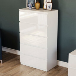 Lassic Vida Designs Glinton 5 Drawer Chest (100% Fsc), White - thumbnail 1