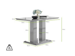 Furniturebox Uk Imperia 4 Grey Dining Table And 4 Green Velvet Milan Black Leg Chairs - thumbnail 7