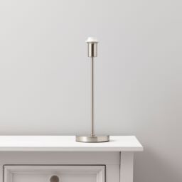 GoodHome Guiterne Brushed Chrome Effect Table Lamp Base - thumbnail 2