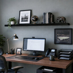Innoteck Black  High Gloss Floating Shelf Rectangular 110Cm Modern Wall Mounted Shelf - thumbnail 9