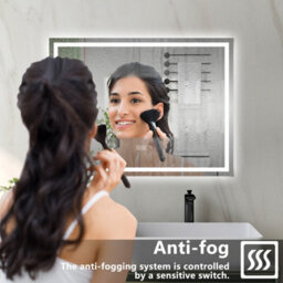 Probaty Bathrooms Bathroom 3 Colors Backlit Led Mirror 800X600mm With Bluetooth Shaver Socket Memory Function,anti-Fog Wall Mounted Vanity Mirror - thumbnail 7