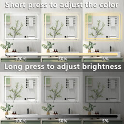 Probaty Bathrooms Bathroom 3 Colors Backlit Led Mirror 800X600mm With Bluetooth Shaver Socket Memory Function,anti-Fog Wall Mounted Vanity Mirror - thumbnail 4
