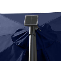VRUC Outdoor Patio Garden Cantilever Banana Led Parasol Hanging Umbrella 3M Blue - thumbnail 6