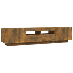Berkfield 2 Piece Tv Cabinet Set With Led Lights Smoked Oak Engineered Wood - thumbnail 8
