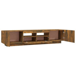 Berkfield 2 Piece Tv Cabinet Set With Led Lights Smoked Oak Engineered Wood - thumbnail 9