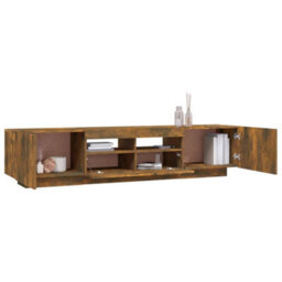 Berkfield 2 Piece Tv Cabinet Set With Led Lights Smoked Oak Engineered Wood - thumbnail 7